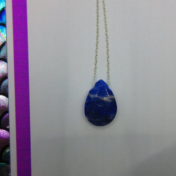 530Lemurian Jewelry - Sodalite Faceted Gemstone 18" Dainty Necklace